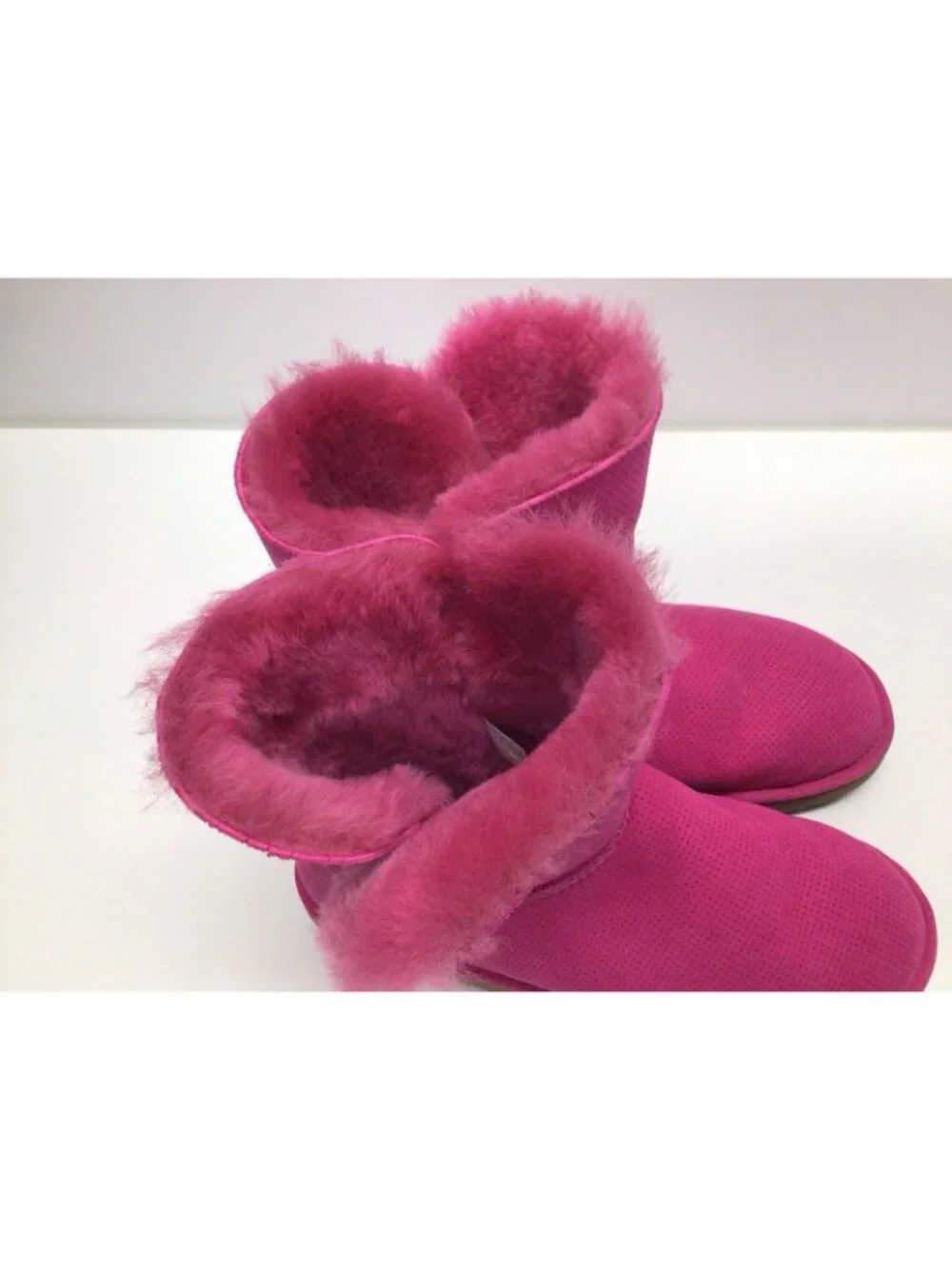 UGG Bailey Button Women’s Pink Suede Shearling Button Boots US 10